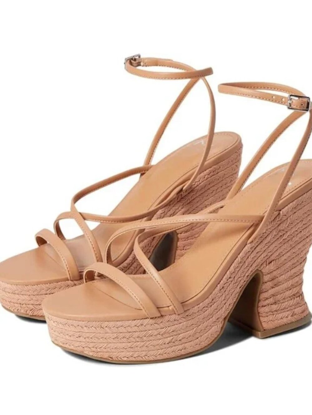 NWT Marc Fisher LTD Fetch Espadrille Platform Sandals Medium Natural Size: US 9M